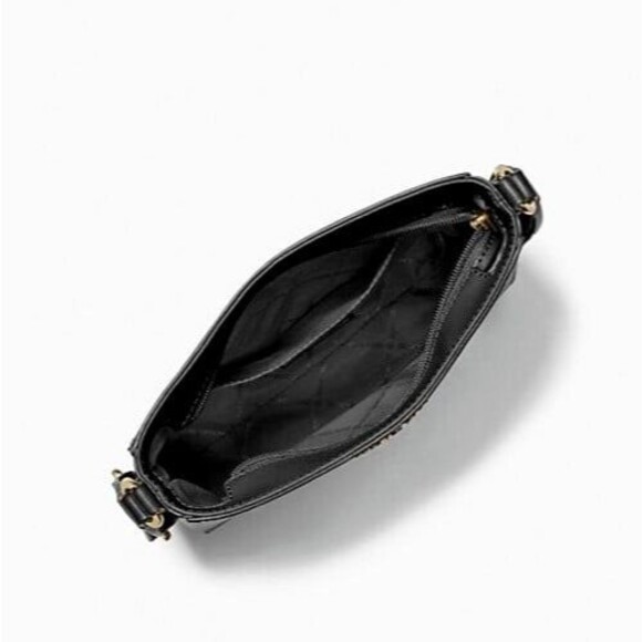 New Michael Kors Jet Set Travel Small Messenger Bag Faux Leather Black - Picture 3 of 4